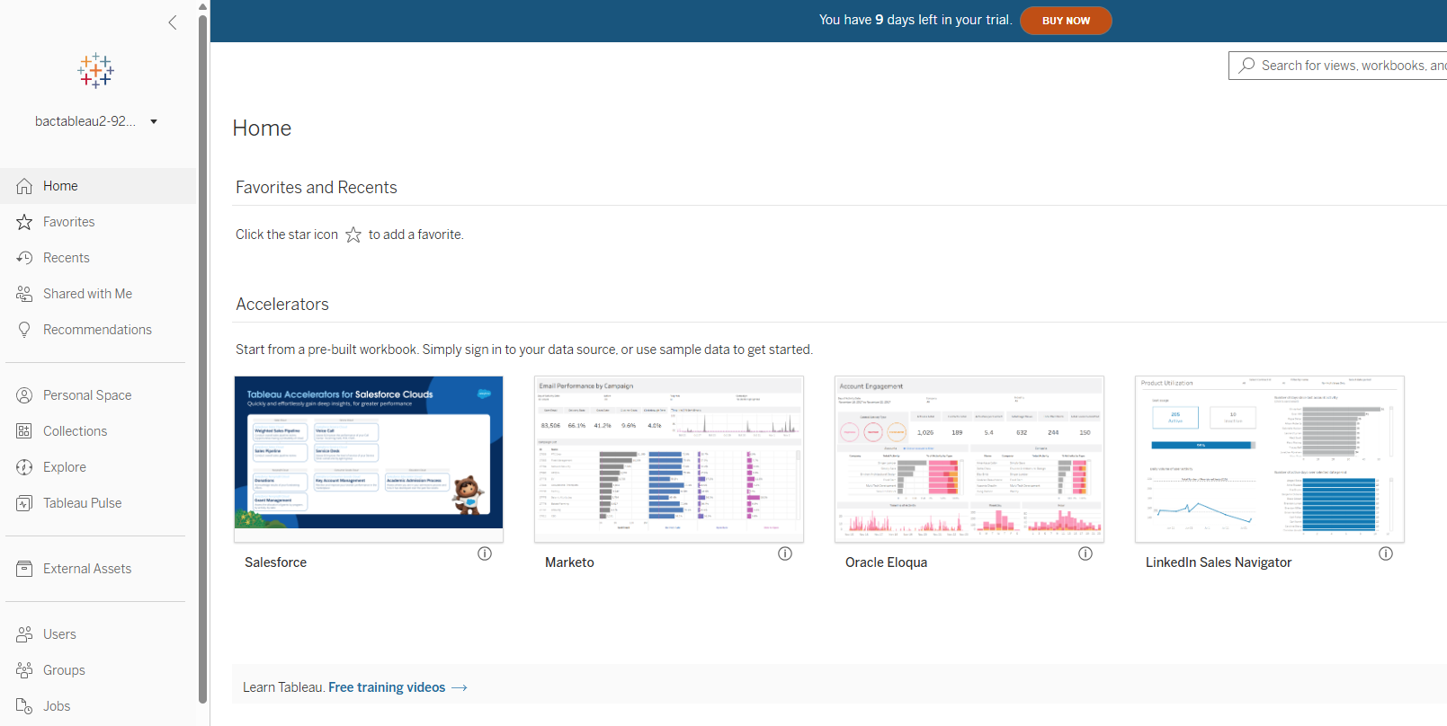 Tableau Cloud interface walkthrough